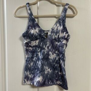 ATHLETA Talum Keyhole Tankini Chrome Blue Sz Small